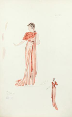 A Natalie Visart costume design of Claudia Dell as Octavia in Cleopatra by 
																	Natalie Visart