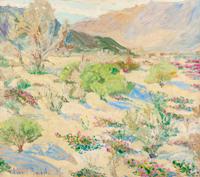 Southwest in spring desert landscape by 
																	Anni Baldaugh