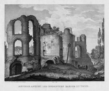 Aeusere Ansicht der Roemischen Baeder zu Trier by 
																	Johann Anton Alban Ramboux