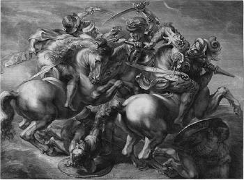 Der Kampf der vier Reiter (Die Schlacht von Anghiari) by 
																	Gerard Edelinck
