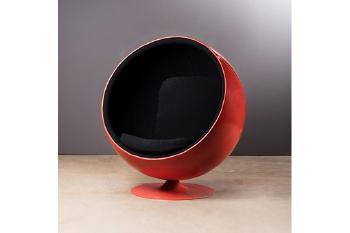 A Fibreglass and Upholstered Ball Chair by 
																	 Adelta
