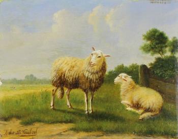Deux moutons by 
																	Arthur de Waerhert
