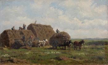 Loading the hay wagons by 
																			Willem Carel Nakken