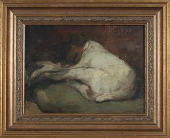 The artist's dog by 
																			August Willem van Voorden