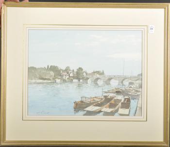 Henley A River Landscape with the Bridge by 
																			Stanley Orchart
