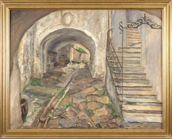 Courtyard Passage with Staircase by 
																			Marie Pilat