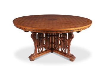 A Fine Late Victorian Kingwood And Walnut Circular Centre Table by 
																			 C. Mellier & Co