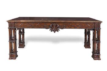 A Fine Gothic Revival Mahogany Side Table by 
																			Thomas Chippendale
