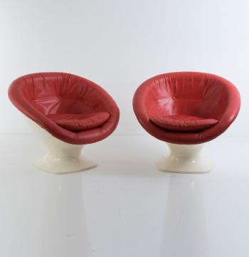 Two easy chairs by 
																			Michel Cadestin