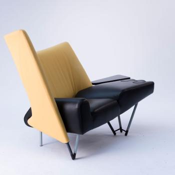 Torso lounge chair with ottoman by 
																			Paolo Deganello