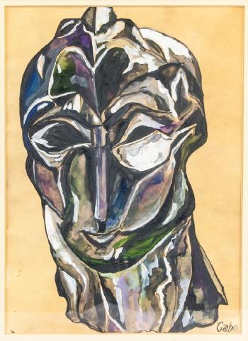 Sculpted face by 
																			Naum Gabo