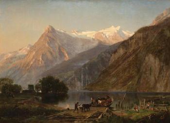 A Scene Near Brunnen On The Lake Of The Four Cantons, Switzerland by 
																	Worthington Whittredge