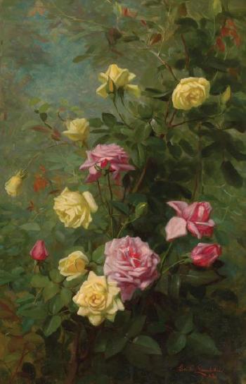 Climbing Roses, 1882 by 
																	George Cochran Lambdin