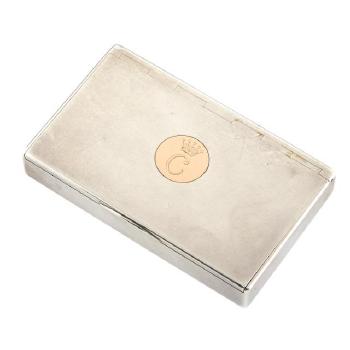 Fabergé Gold-mounted Silver Cigarette Case by 
																	Anders Nevalainen