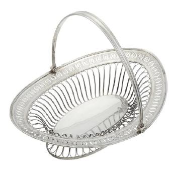 George III Sterling Silver Cake Basket by 
																	 Nathaniel Smith & Co.