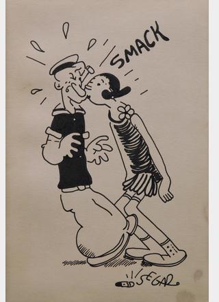 SMACK - Olive Oyl kissing Popeye by 
																			Bug Sagendorf