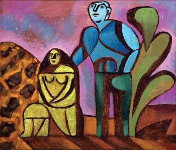 A couple in a field by 
																	Avraham Ofek