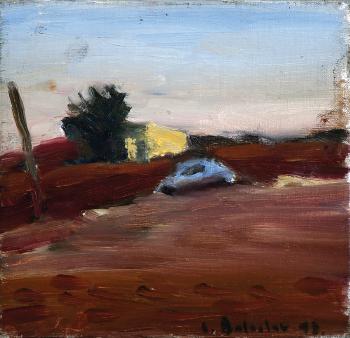 Landscape with a car by 
																	Leonid Balaklav
