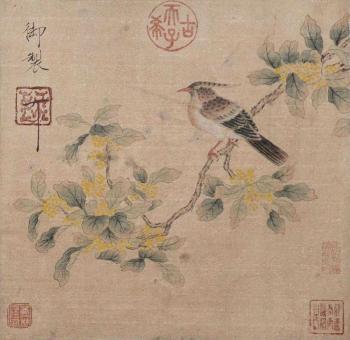 Bird on twig by 
																			 Zhao Ji