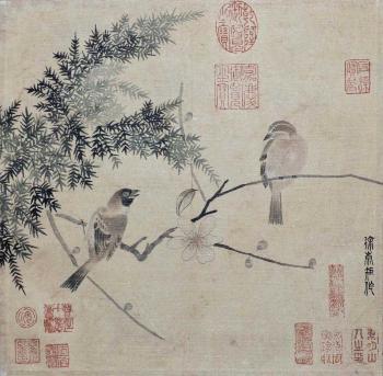 Chipping birds by 
																			 Xu Chongju