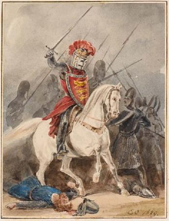 Richard Cœur De Lion Au Combat by 
																	Charles Emile Callande de Champmartin