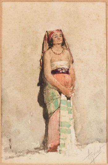 Femme Orientale En Pied by 
																	Joaquim Agrasot y Juan