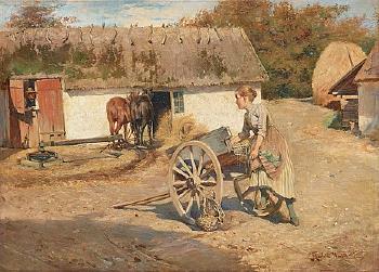 Bringing in the hay by 
																			Elisabeth Warling