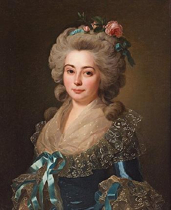 Unknown lady in a blue dress by 
																			Alexander Roslin