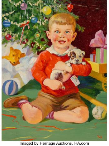 A Christmas Puppy by 
																			Russell Sambrook