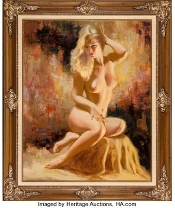 Sitting Blonde Nude by 
																			Earl Moran