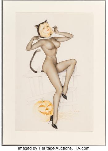 Trick or Treat, Playboy interior illustration, October 1967 by 
																			Alberto Vargas