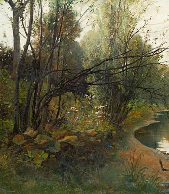 Franskt flodlandskap by 
																			Gustav Adelsward