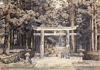 Le grand tori-i de Nikko (The Great Gate at Nikko) by 
																			Felix Elie Regamey