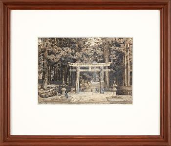 Le grand tori-i de Nikko (The Great Gate at Nikko) by 
																			Felix Elie Regamey