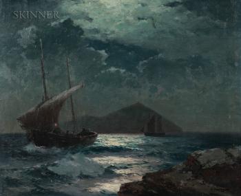 Ships in Moonlight by 
																			Aleksei Vasilievich Hanzen