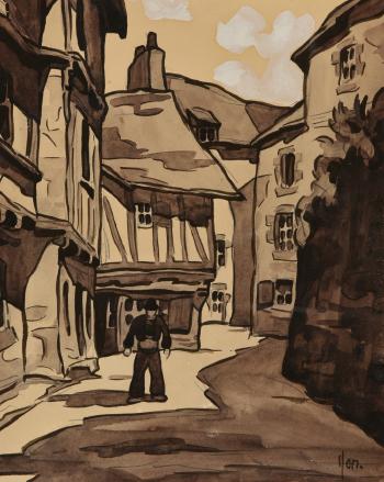 Breton dans la vieille ville by 
																	Robert Yann