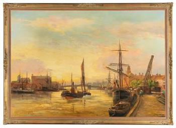 Port Scene by 
																			Charles John de Lacy