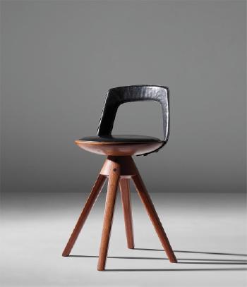 Rare swivel stool by 
																	Thorald Madsens