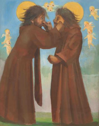 Pelea de monjes y angelitos sonrientes by 
																	Clarel Neme