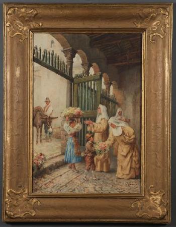 Bringing flowers to the convent  by 
																			Francesco Bergamini