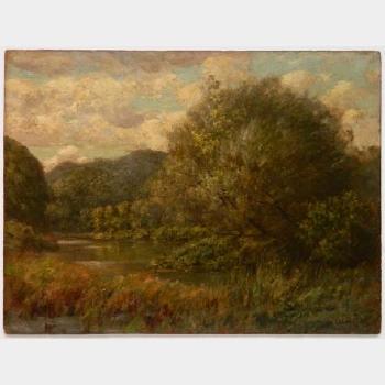 Landscape with stream by 
																			Adam Lehr