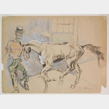 Horse and trainer by 
																			William Sommer