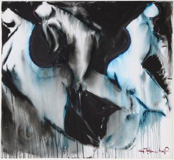 Figurkomposition i svart och blått by 
																			Goran Hausenkamp