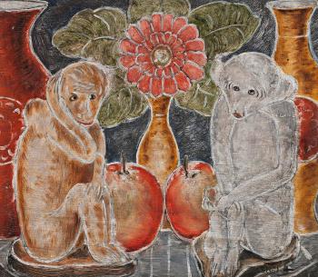 Trio (Monkey, Fruits and Flowers) by 
																	Danila Vassilieff