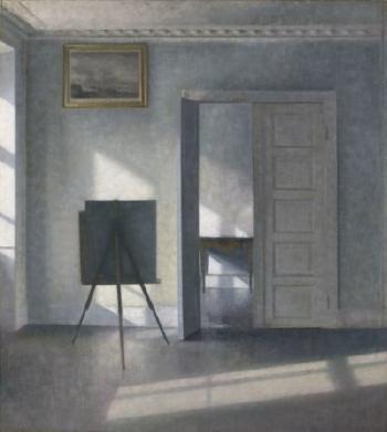 Interior With An Easel, Bredgade 25 by 
																	Vilhelm Hammershoi