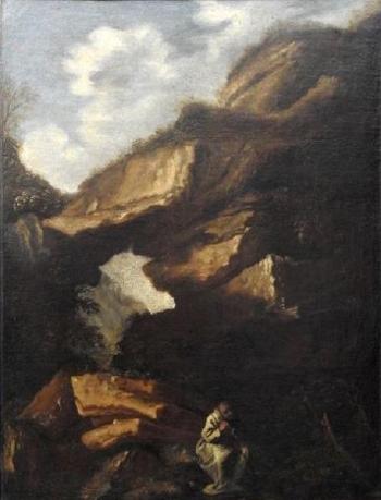 Saint Jérôme dans sa grotte by 
																	Alessandro Magnasco
