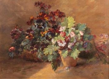 Composition aux fleurs by 
																	Henri Jean Turlin