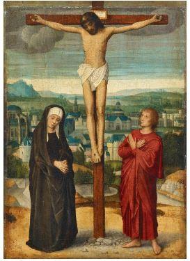 Crucifixion Scene with Mary and Saint John by 
																	Adriaen Isenbrandt