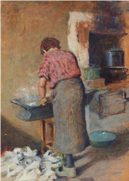 The Washerwoman by 
																	Gotthardt Johann Kuehl