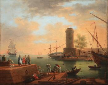 Scena di porto by 
																	Charles Francois Grenier de Lacroix de Marseille